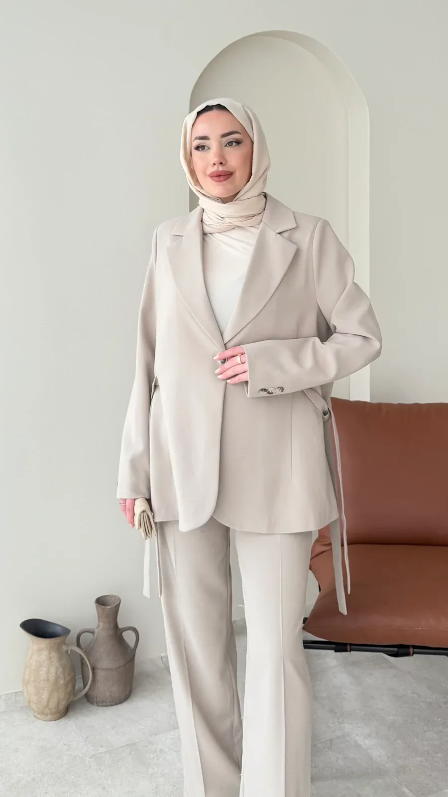 Belin Blazer Takım – Taş, görsel 4