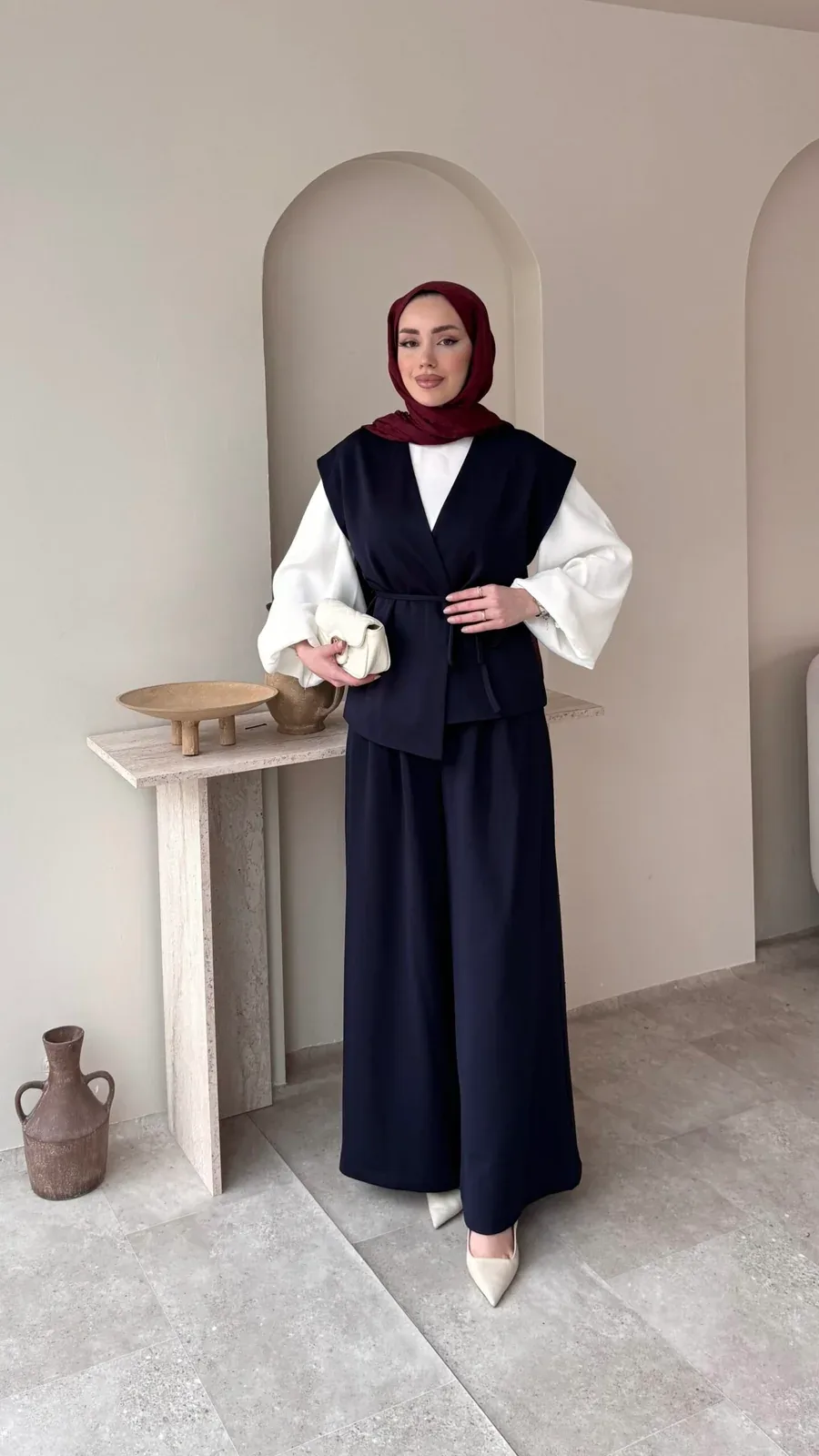 Calm Yelekli Takım – Lacivert, görsel 1