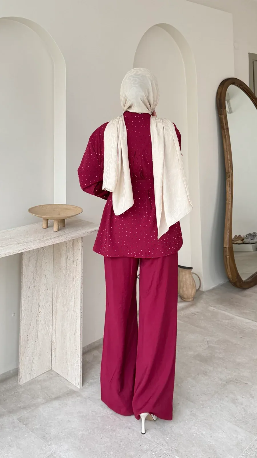 Lina Taşlı Takım – Bordo, görsel 3