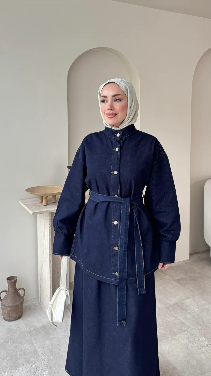 Aura Etekli Kot Takım – Koyu Lacivert, görsel 2