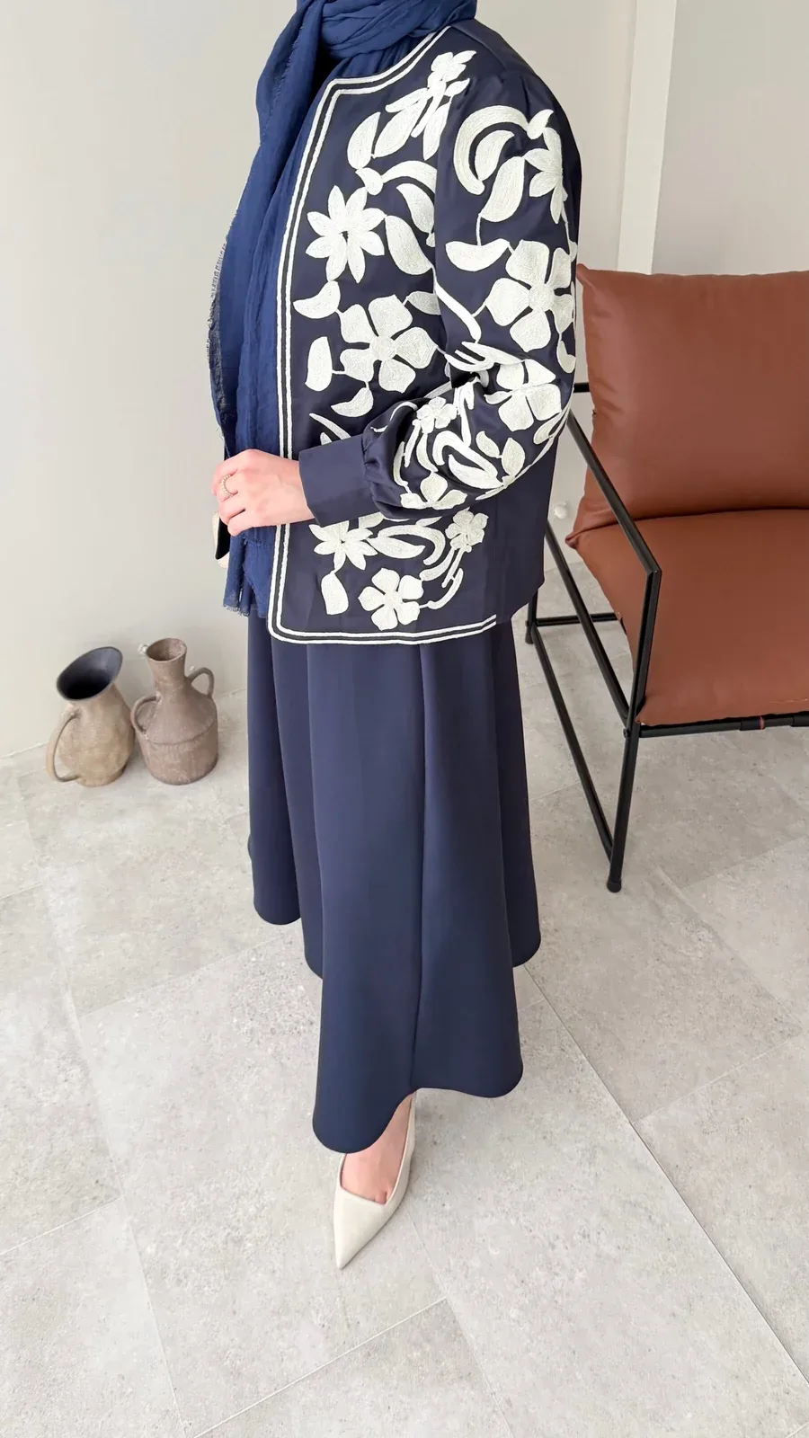Quan Nakış Ceket – LACİVERT, görsel 3