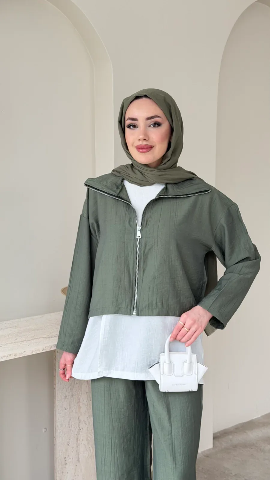 Mia Çilek Kumaş Takım – Yeşil, görsel 4