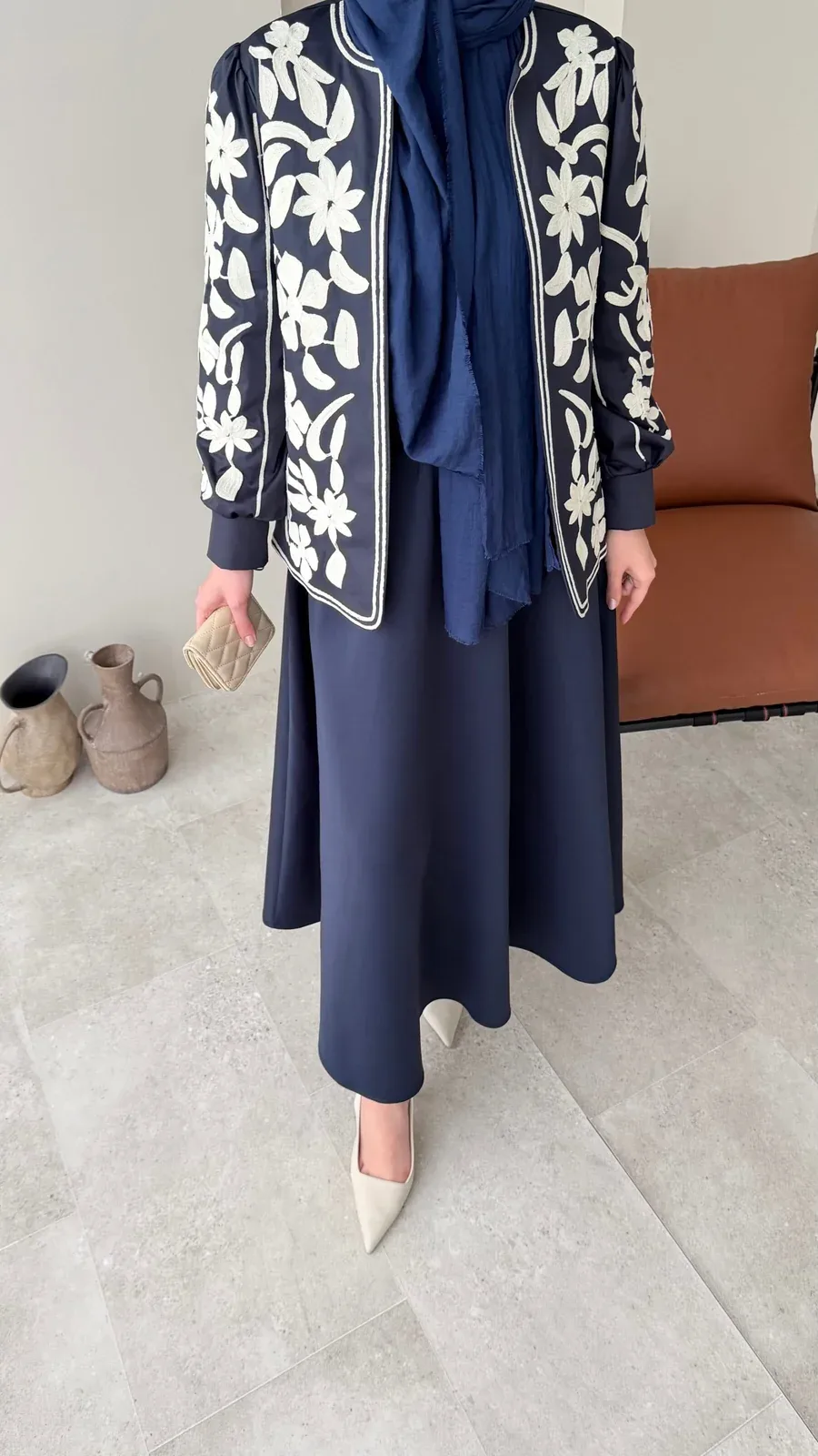 Quan Nakış Ceket – LACİVERT, görsel 2