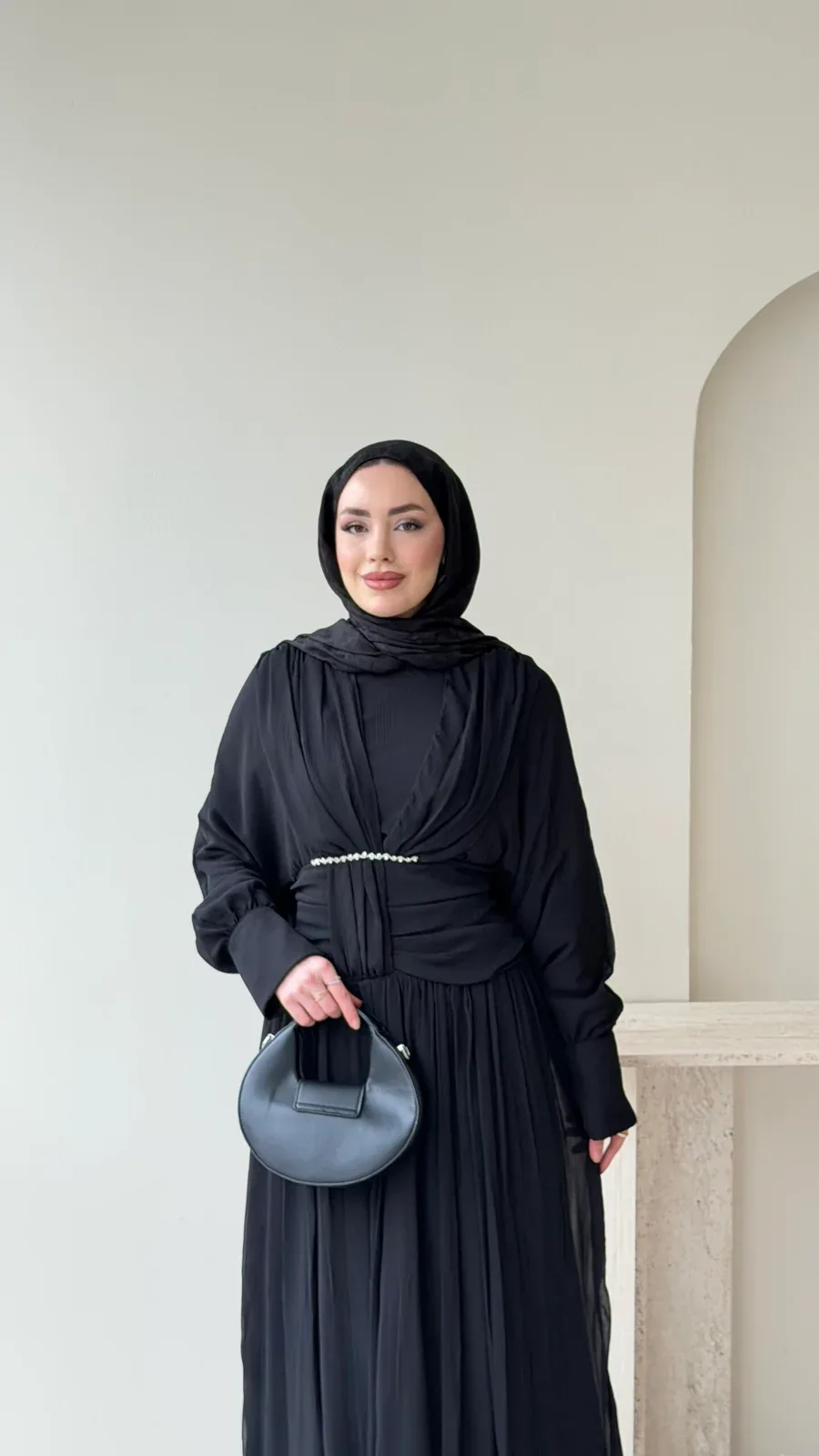 Real Taşlı Elbise – Siyah, görsel 4