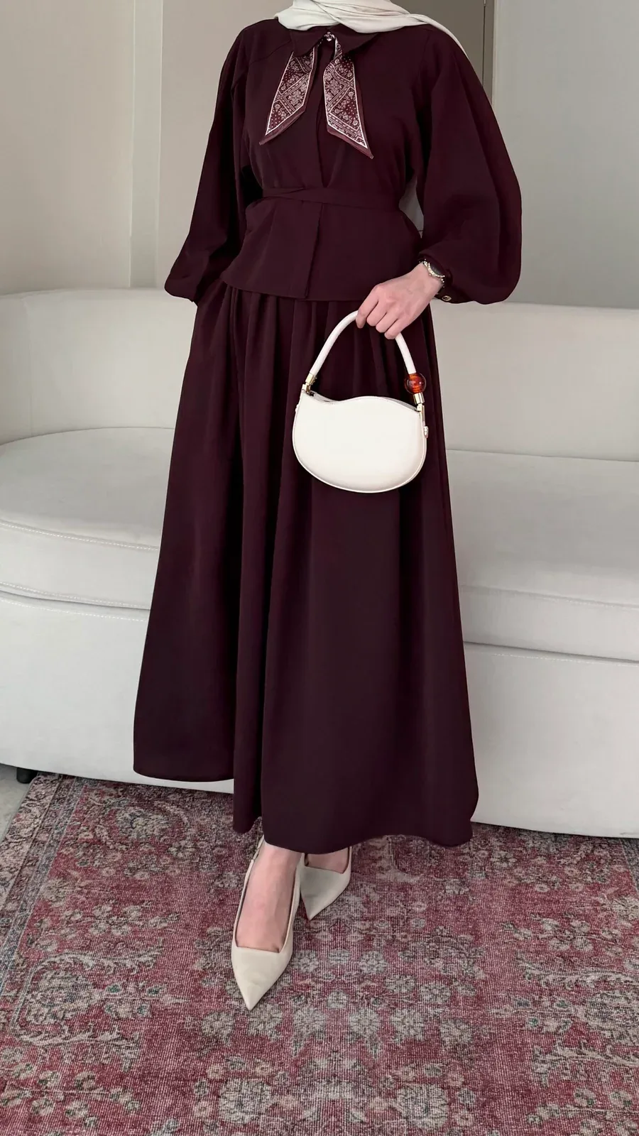 Sibil Fularlı Takım – Mürdüm, görsel 5