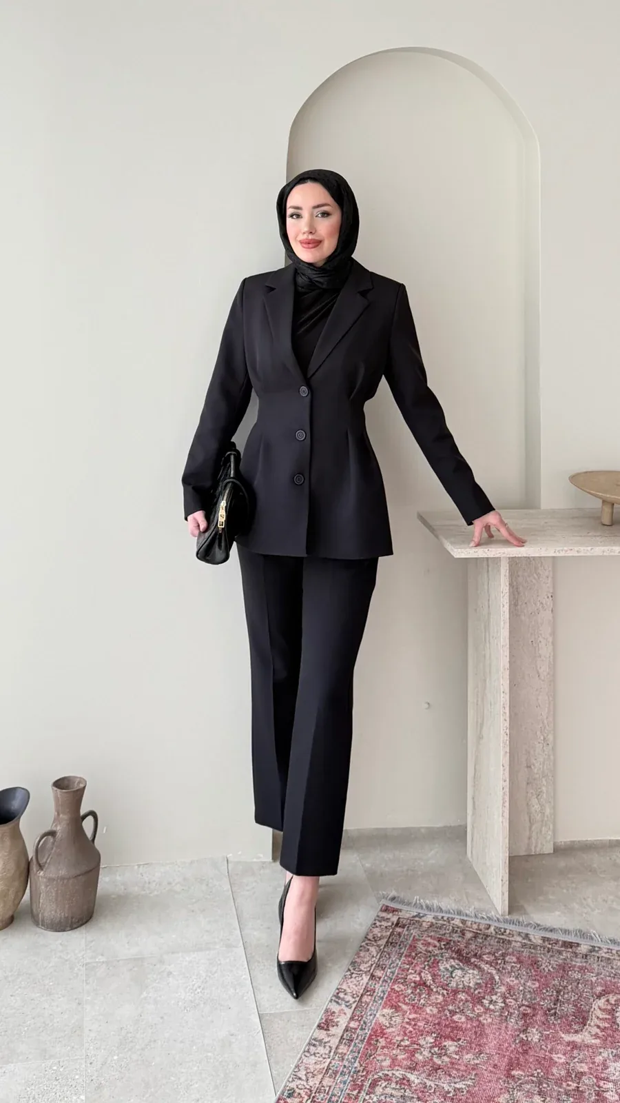 Polya Blazer Takım – Siyah, görsel 1