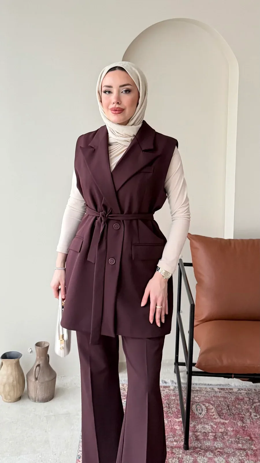 Penta Blazer Yelekli Takım – Mürdüm, görsel 4