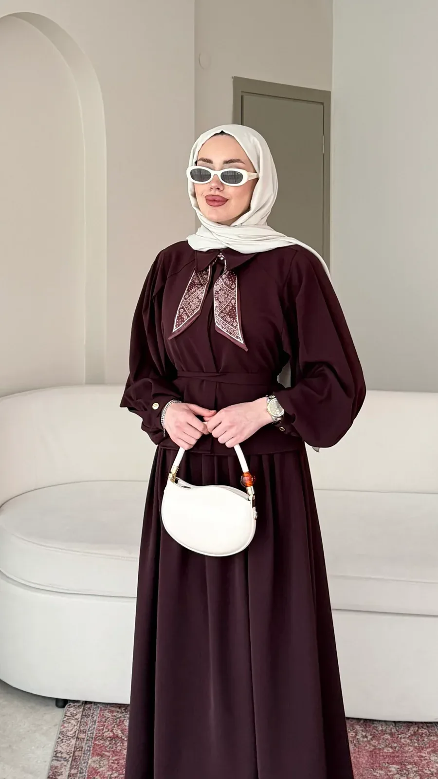 Sibil Fularlı Takım – Mürdüm, görsel 2