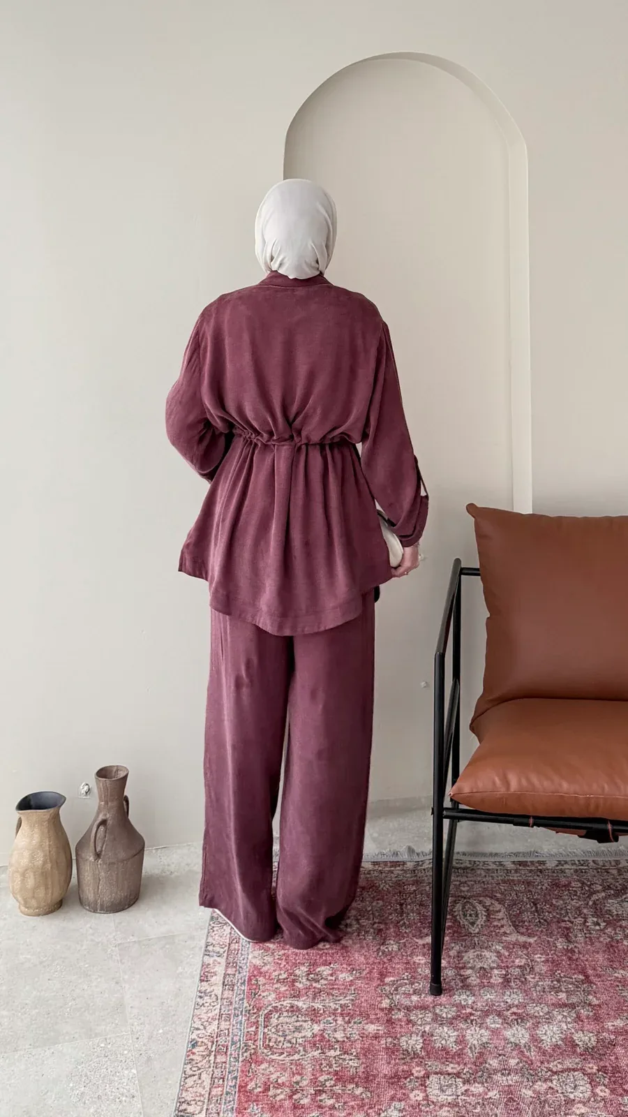 Yâde İpeksi Qupra Takım – Mürdüm, görsel 3