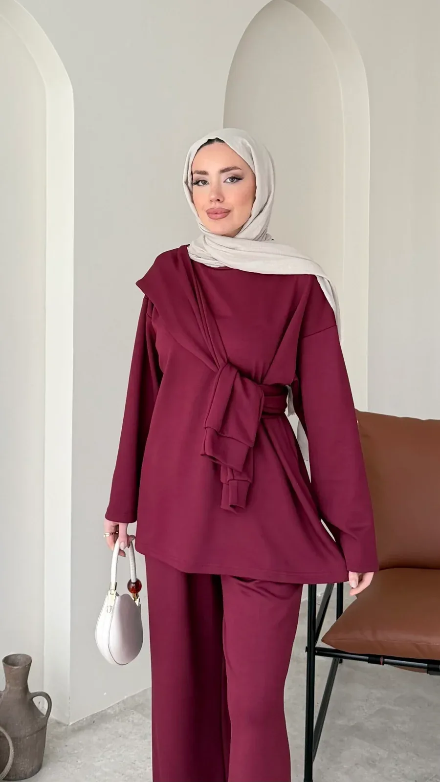 Liza Bağlamalı Oyşo Takım – Bordo, görsel 5