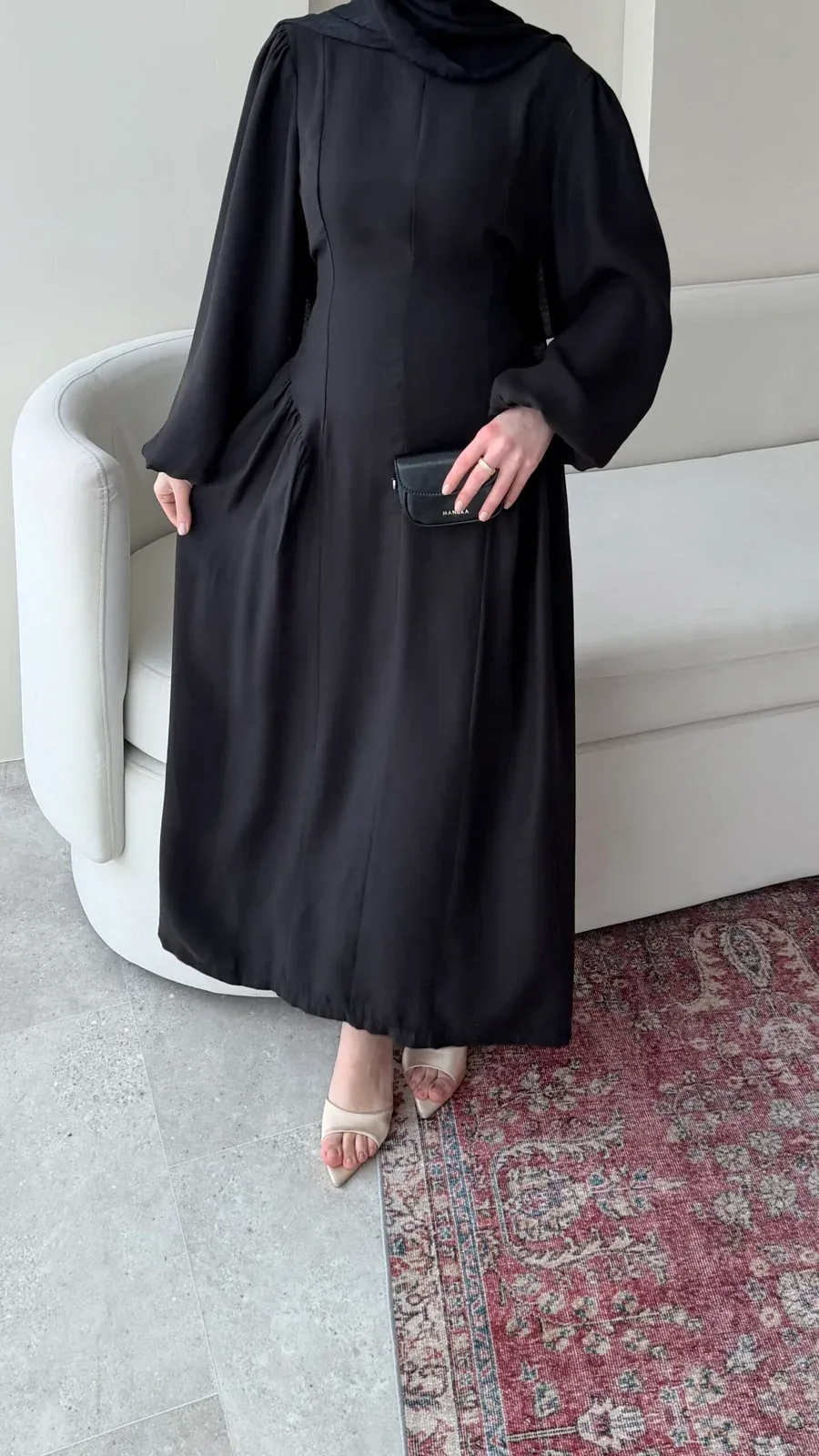 Talya Bağlama Detaylı Elbise – Siyah, görsel 5