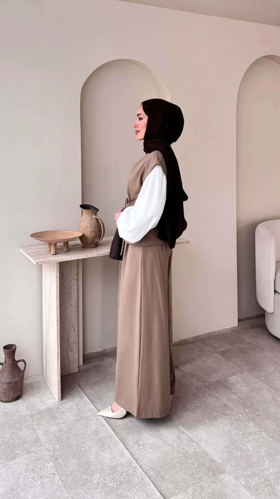 Calm Yelekli Takım – Vizon, görsel 3