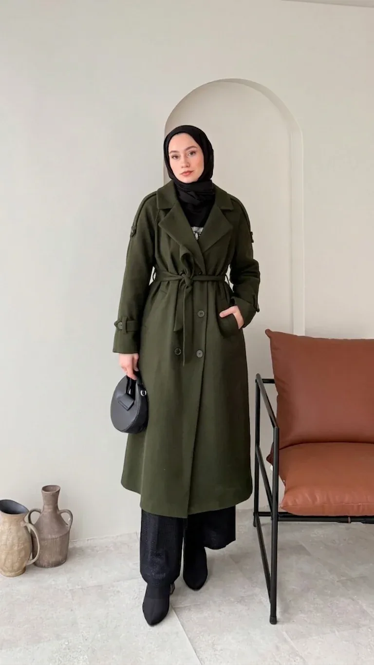 OLA Premium Kaşe Kaban HAKİ, görsel 3