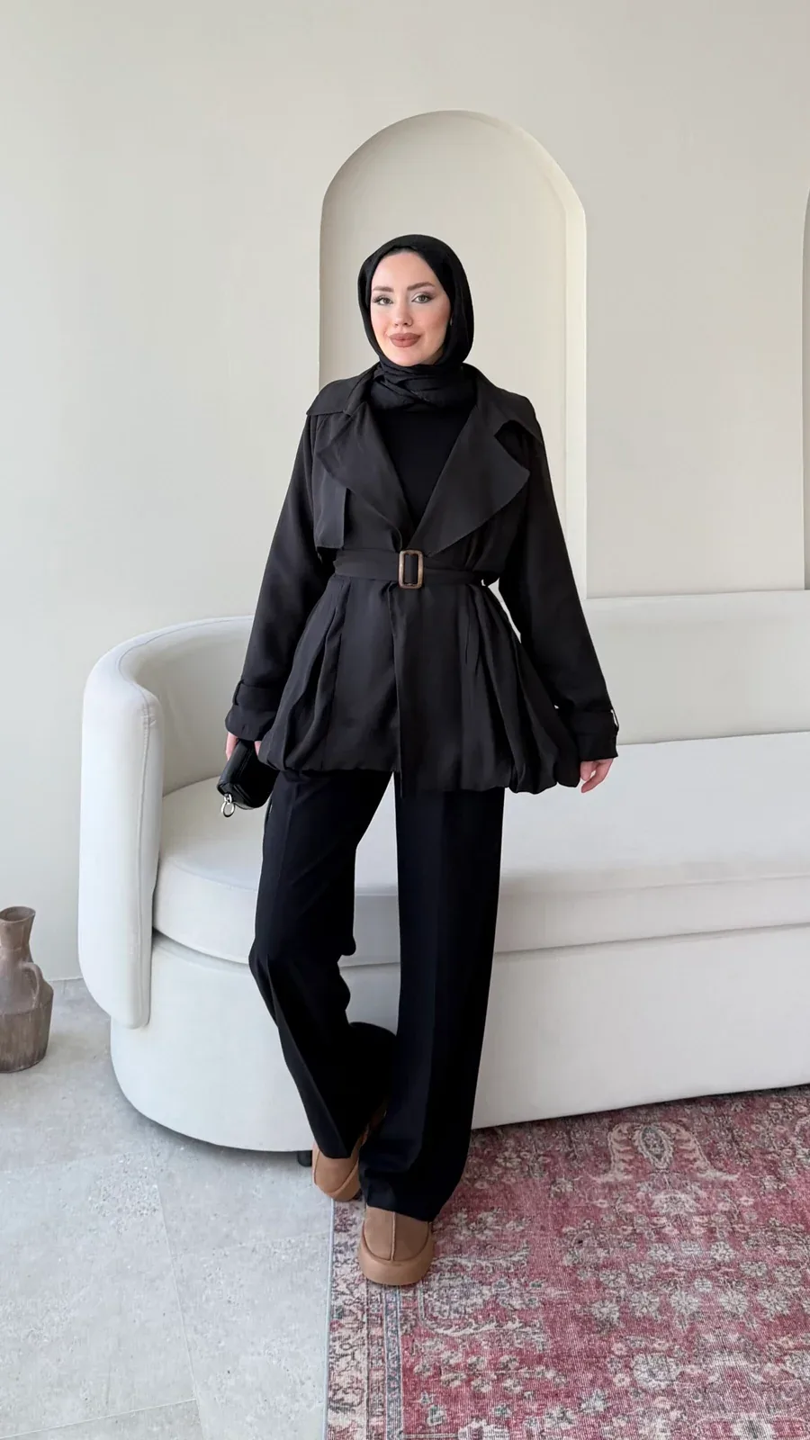 Sue Modal Trenç – Siyah, görsel 3