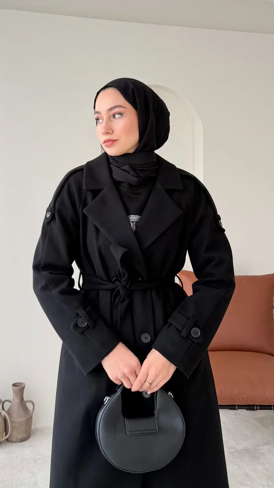 OLA Premium Kaşe Kaban SİYAH, görsel 5