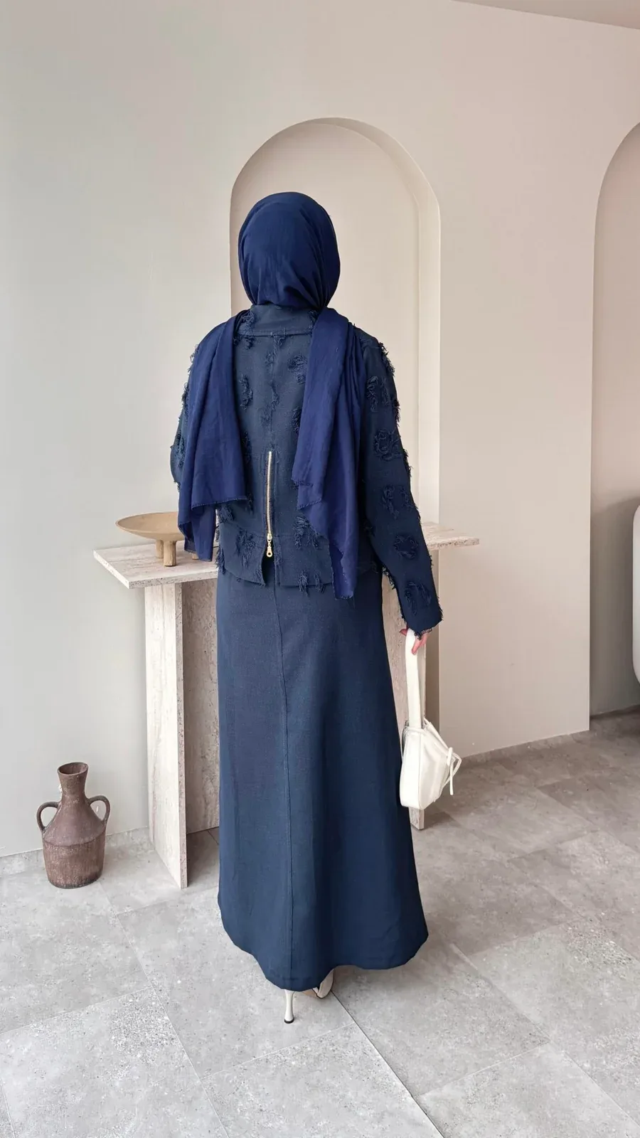 Velvet Jileli Ceket Takım – Lacivert, görsel 4