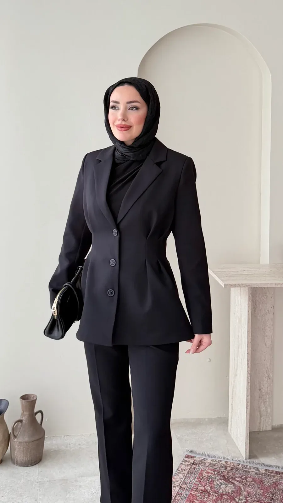 Polya Blazer Takım – Siyah, görsel 5