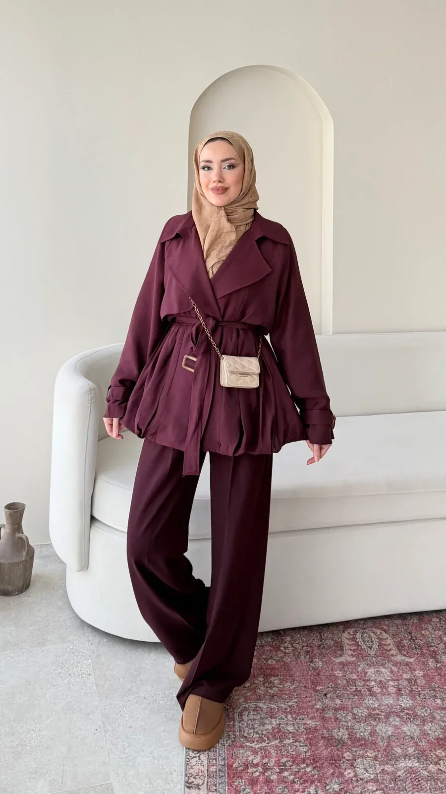 Sue Modal Trenç – Mürdüm, görsel 3