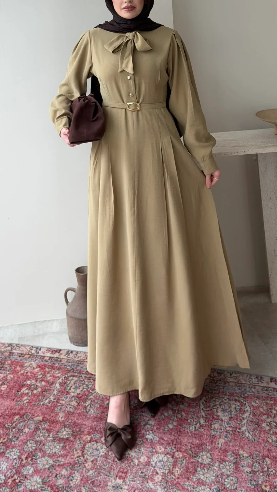 Flora Tensel Elbise – Yeşil, görsel 6