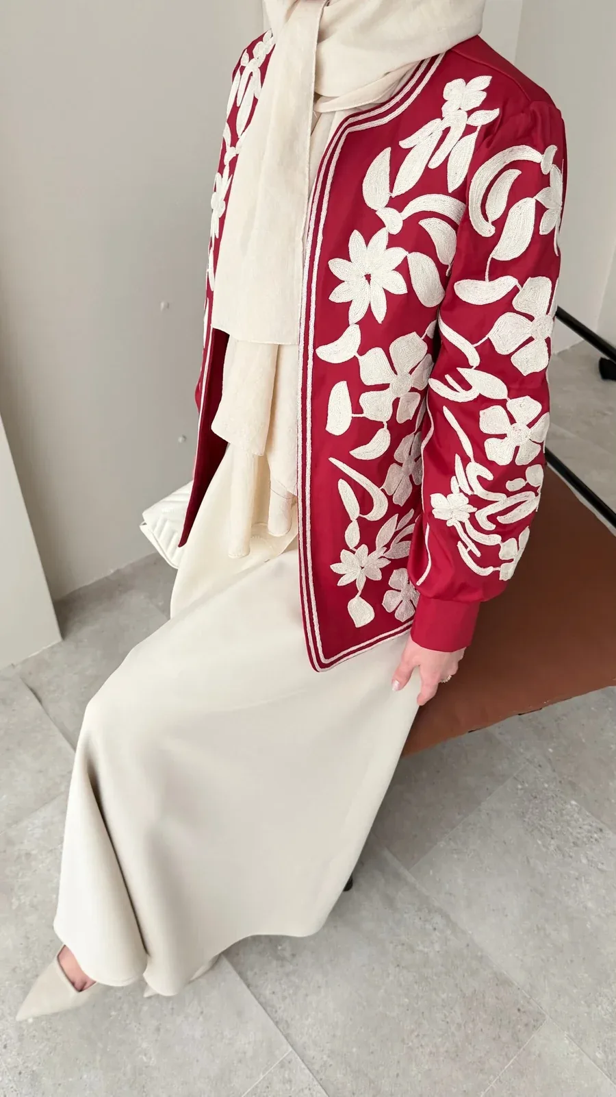 Quan Nakış Ceket – BORDO, görsel 6