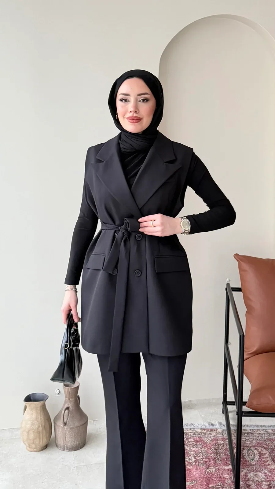Penta Blazer Yelekli Takım – Siyah, görsel 4