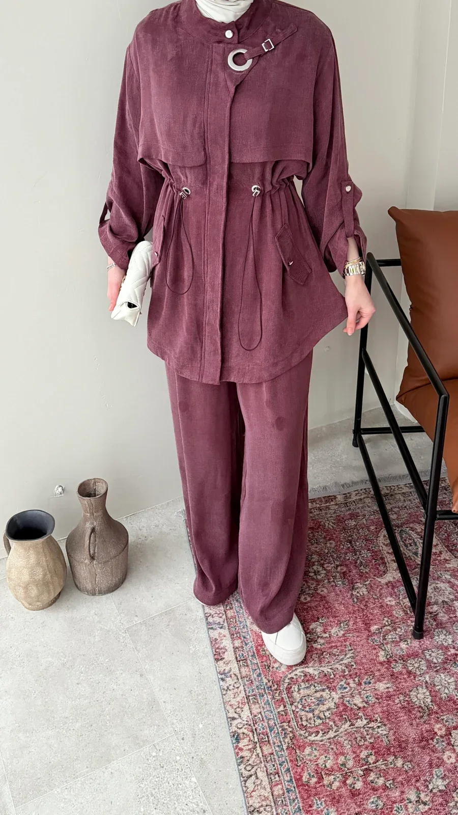 Yâde İpeksi Qupra Takım – Mürdüm, görsel 6