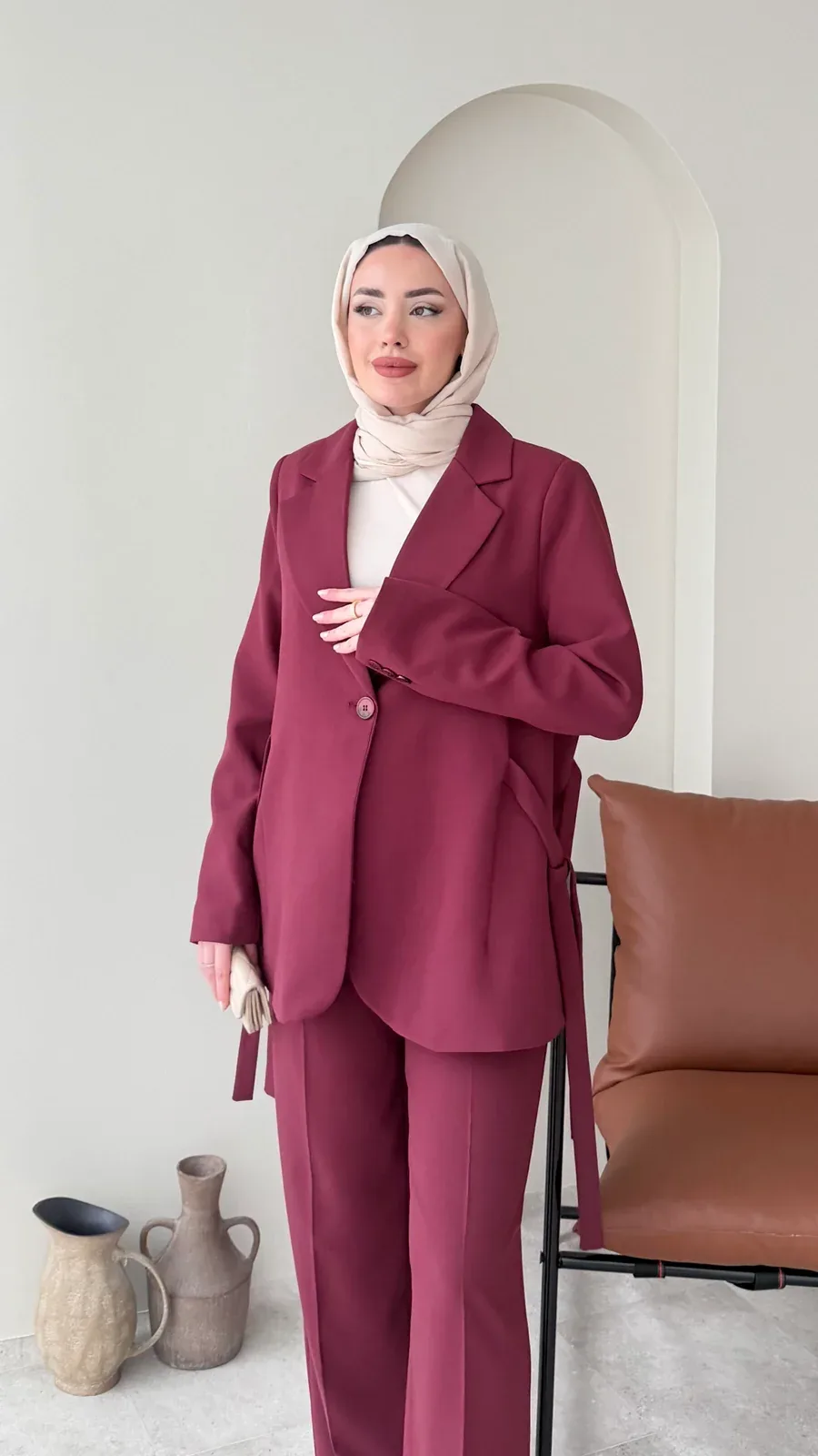 Belin Blazer Takım – Bordo, görsel 4
