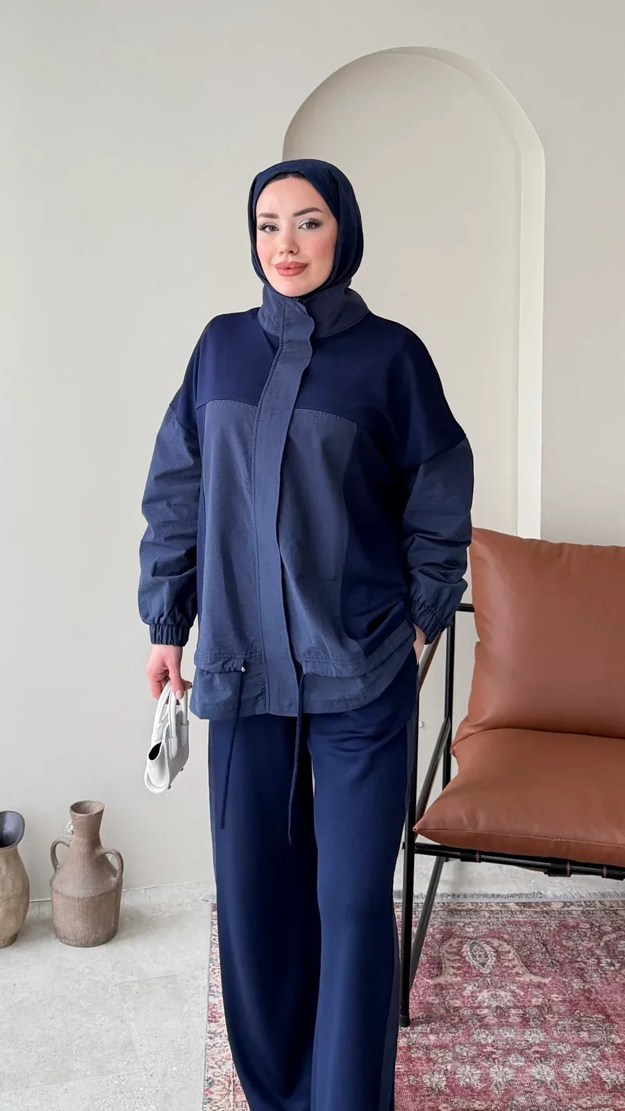 Mesa Garni Detaylı Oyşo Takım – Lacivert, görsel 4