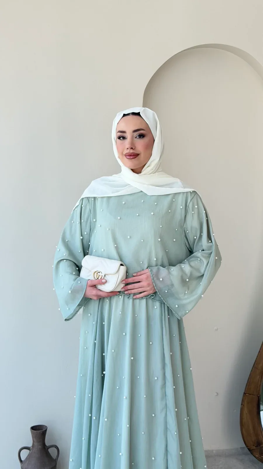 Balm İnci İşlemeli Takım – Mint Yeşil, görsel 2