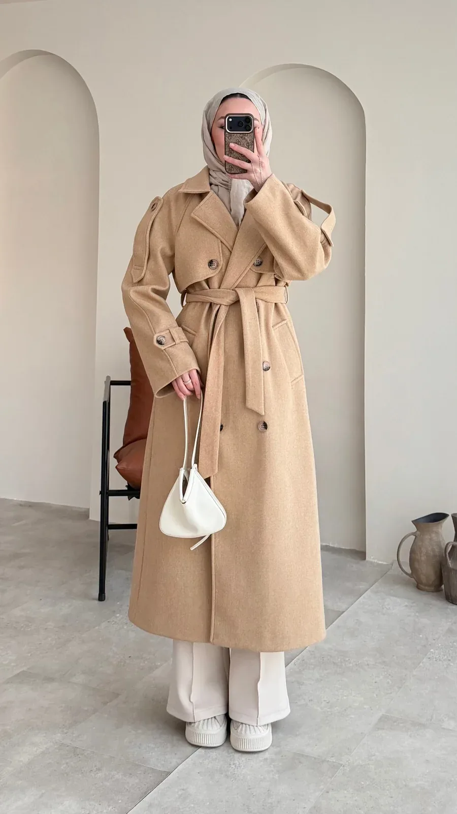 Bera Premium Kaşe Kaban – CAMEL, görsel 5