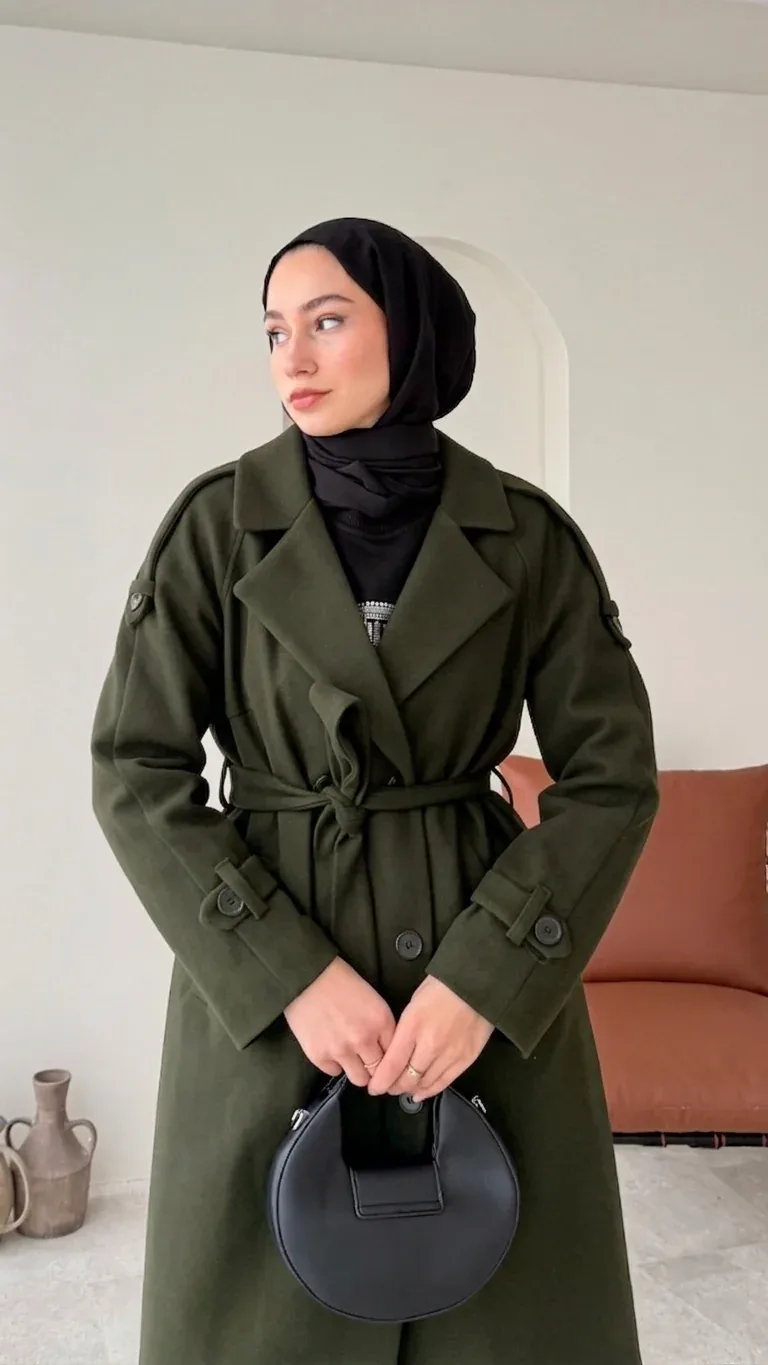 OLA Premium Kaşe Kaban HAKİ, görsel 4
