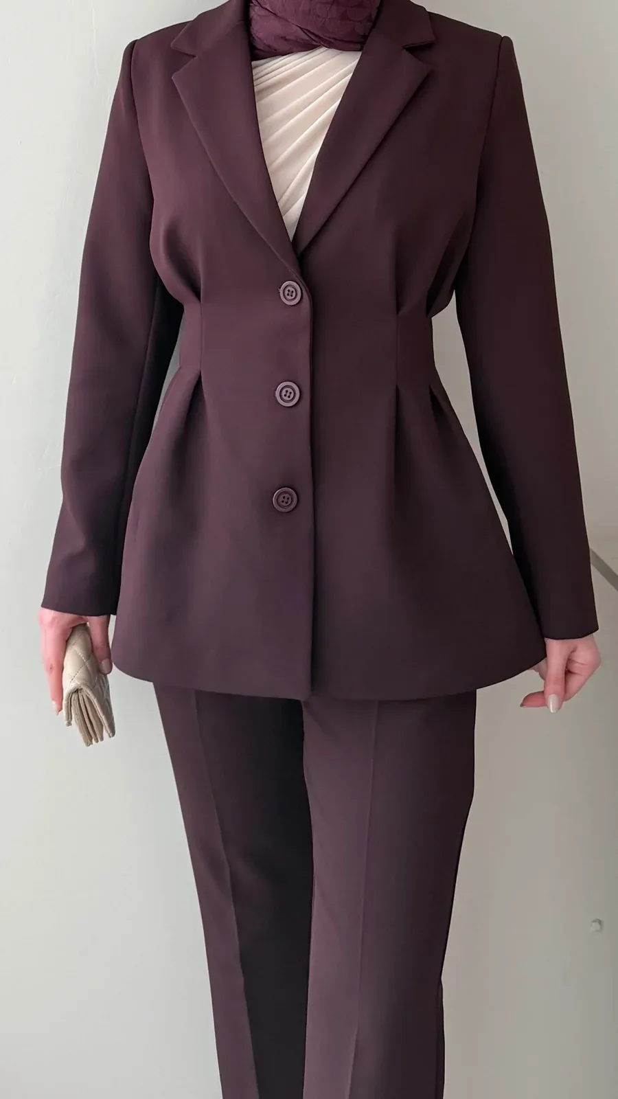 Polya Blazer Takım – Mürdüm, görsel 6
