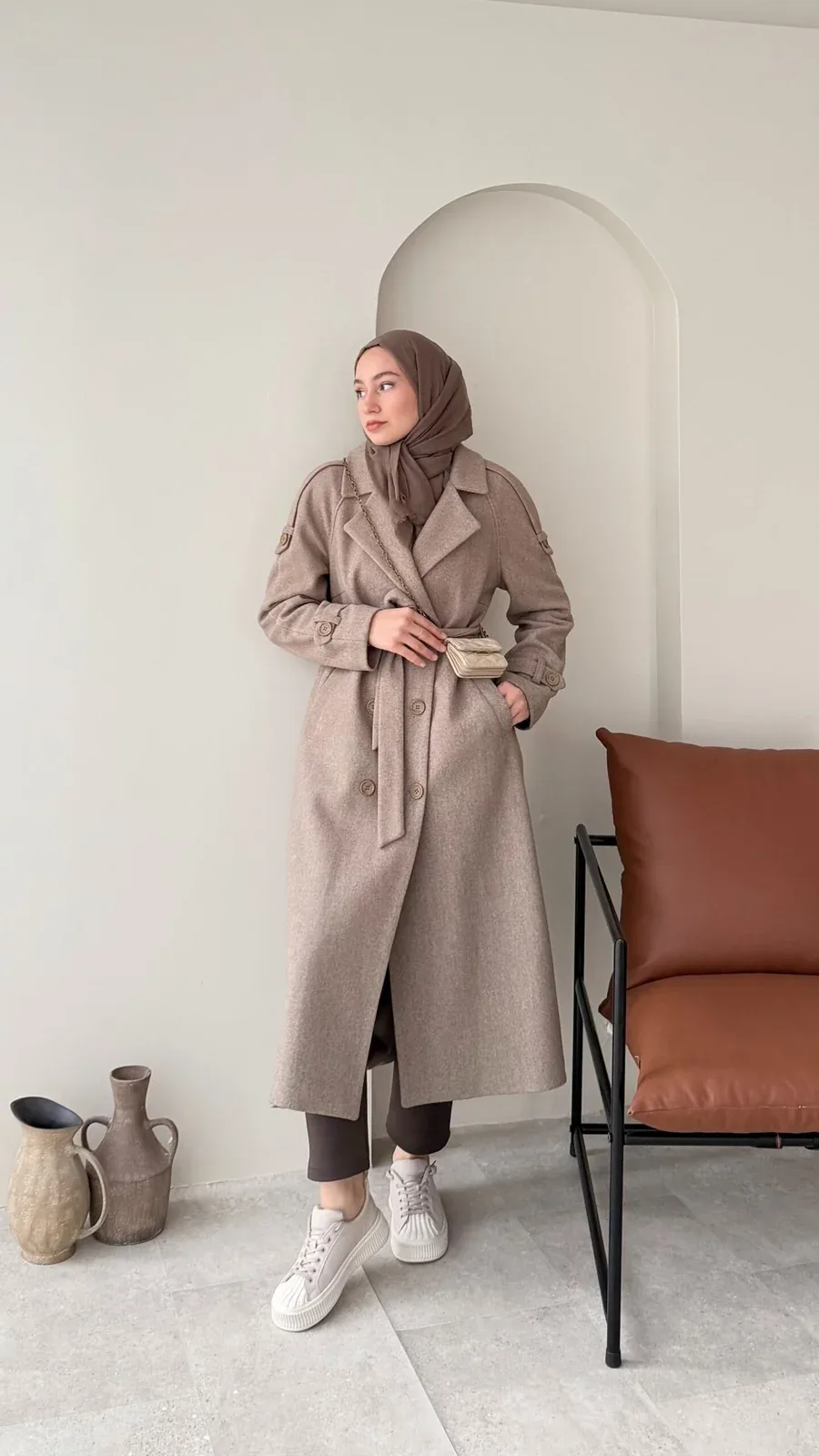 OLA Premium Kaşe Kaban VİZON, görsel 3
