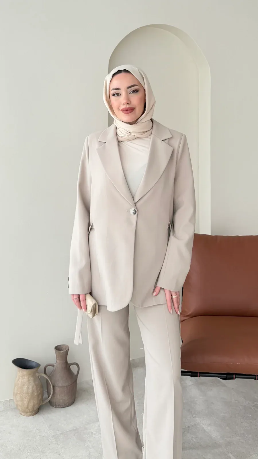 Belin Blazer Takım – Taş, görsel 5