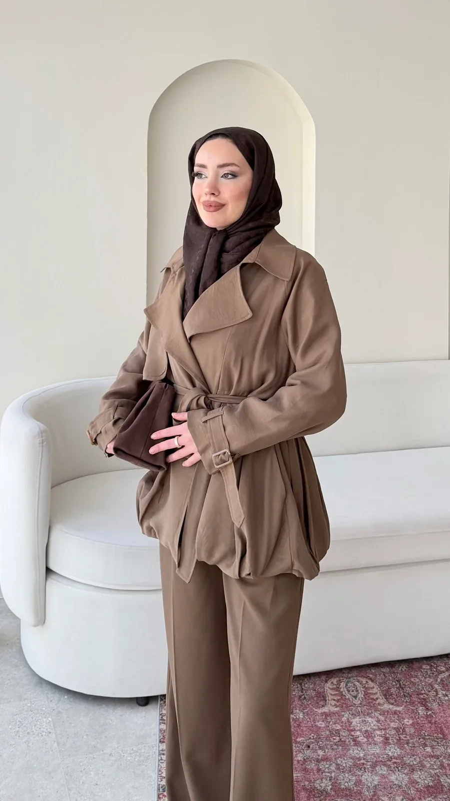 Sue Modal Trenç – Camel, görsel 2
