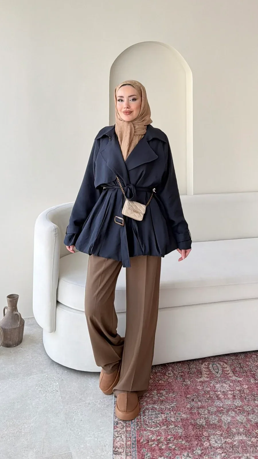 Sue Modal Trenç – Lacivert, görsel 3