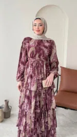 Viona Tasarım Elbise – Mürdüm, görsel 4
