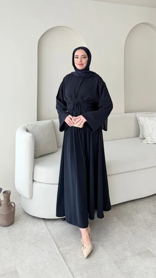 ELVİS BAĞLAMALI ELBİSE – LACİVERT