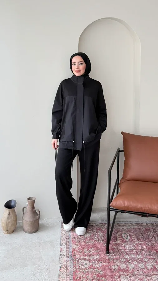 MESA GARNİ DETAYLI OYŞO TAKIM – SİYAH
