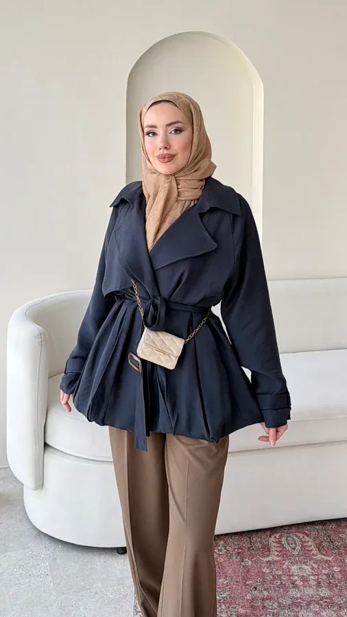 SUE MODAL TRENÇ – LACİVERT