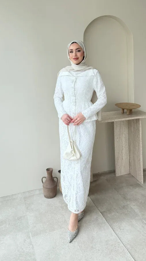 MORE DANTEL ELBİSE – BEYAZ