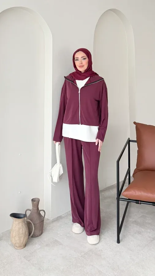 MİRLE İNCE OYŞO TAKIM – BORDO