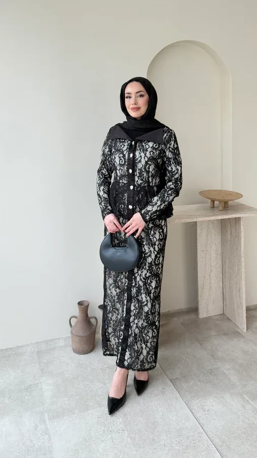 MORE DANTEL ELBİSE – SİYAH