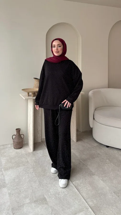 GLOW TAŞLI TAKIM – SİYAH