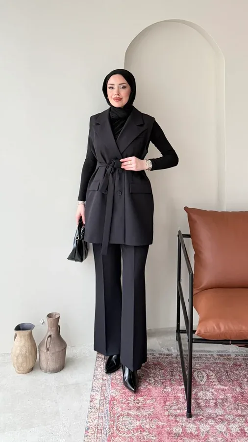 PENTA BLAZER YELEKLİ TAKIM – SİYAH