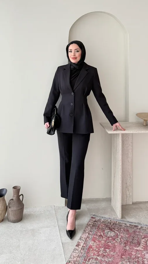 POLYA BLAZER TAKIM – SİYAH