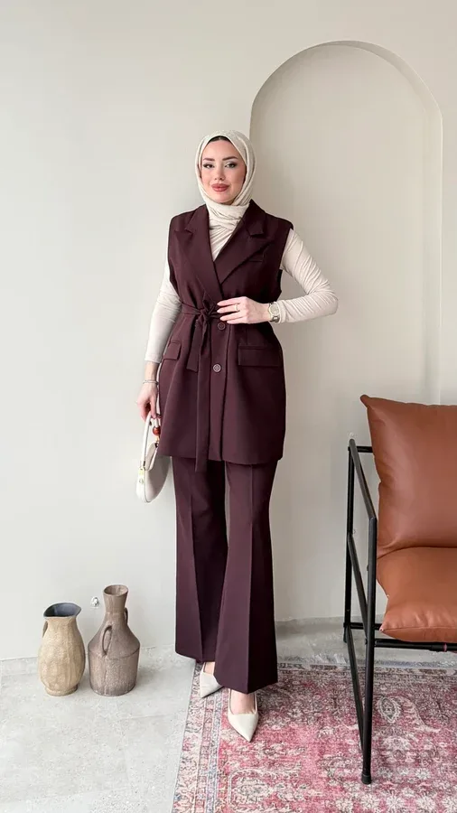 PENTA BLAZER YELEKLİ TAKIM – MÜRDÜM