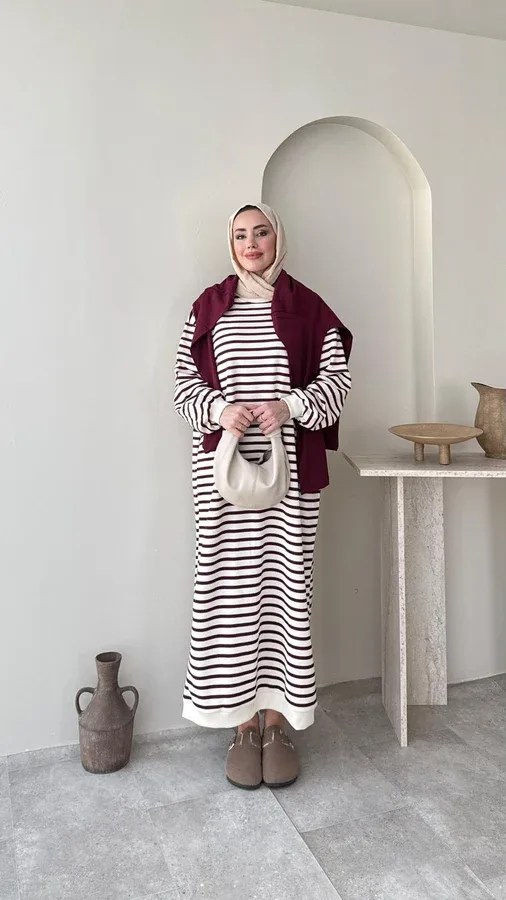 MİSRA BASİC ELBİSE – BORDO