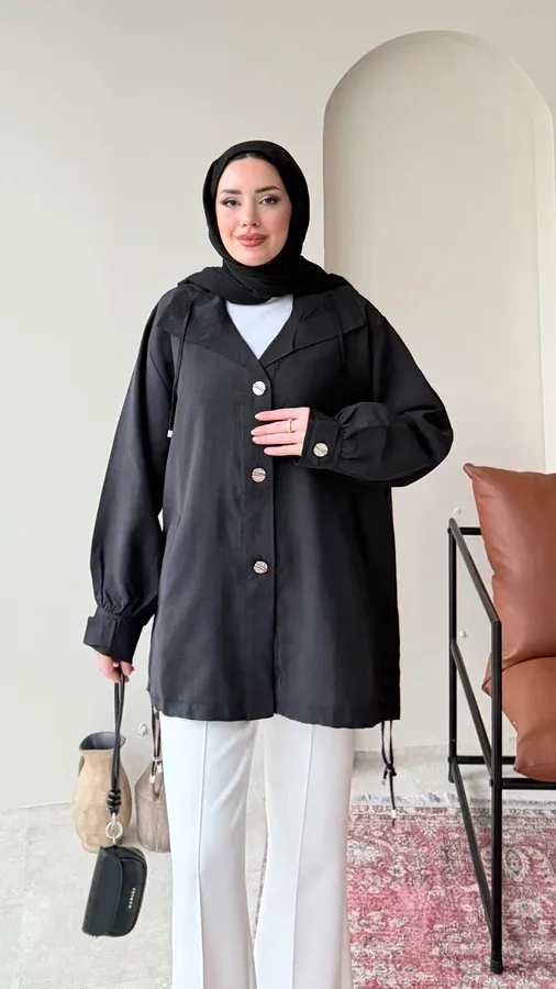 RELA GOLD DETAYLI CEKET – SİYAH