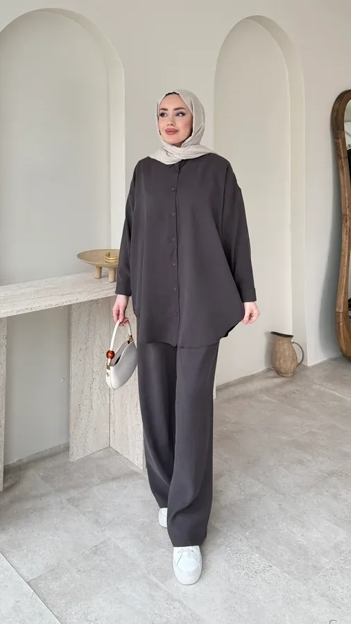 COSY TENSEL TAKIM – KAHVERENGİ